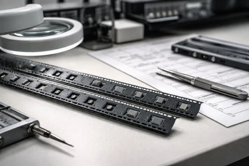 sampling and validation of custom carrier tape with actual electronic components in SMT test environment