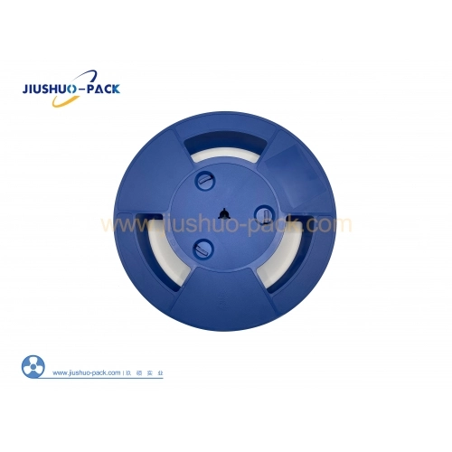 Back side structure of embossed carrier tape reel designed for stable tape and reel packaging