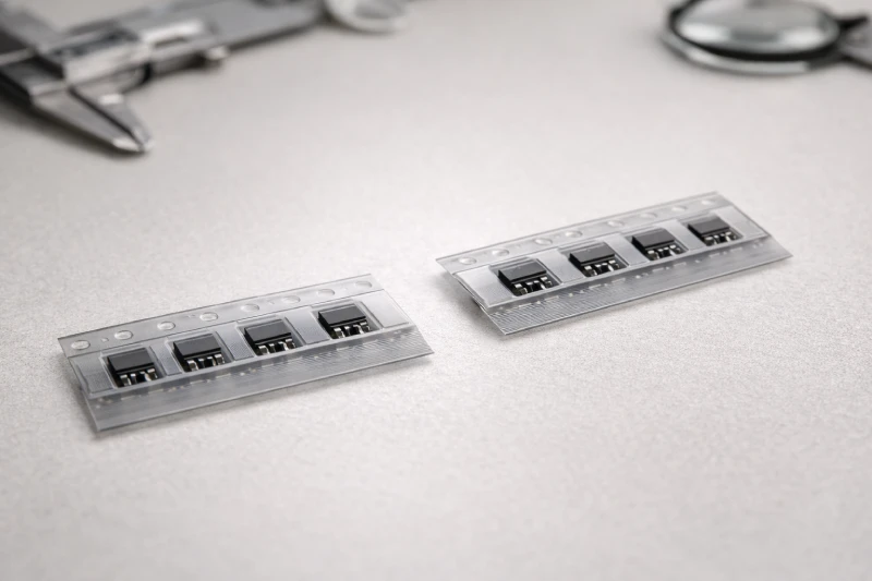 工程检视视角下的carrier tape腔体,元件对齐且存在轻微倾斜差异