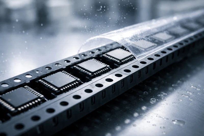 moisture resistant carrier tape protecting semiconductor components in SMT packaging environment