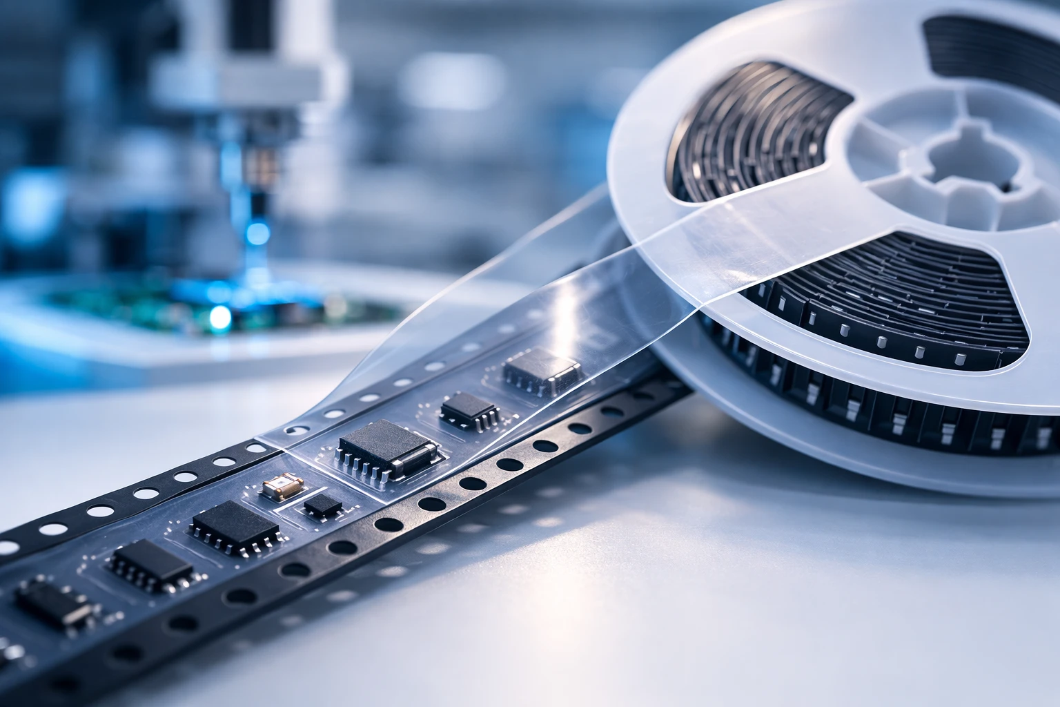 tape and reel packaging for electronic components