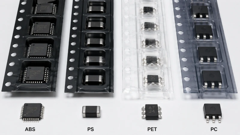 Comparison of ABS PS PET and PC carrier tape materials for SMT packaging