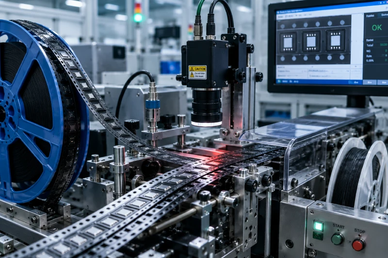 Carrier tape inspection and automated tape-and-reel packaging workflow