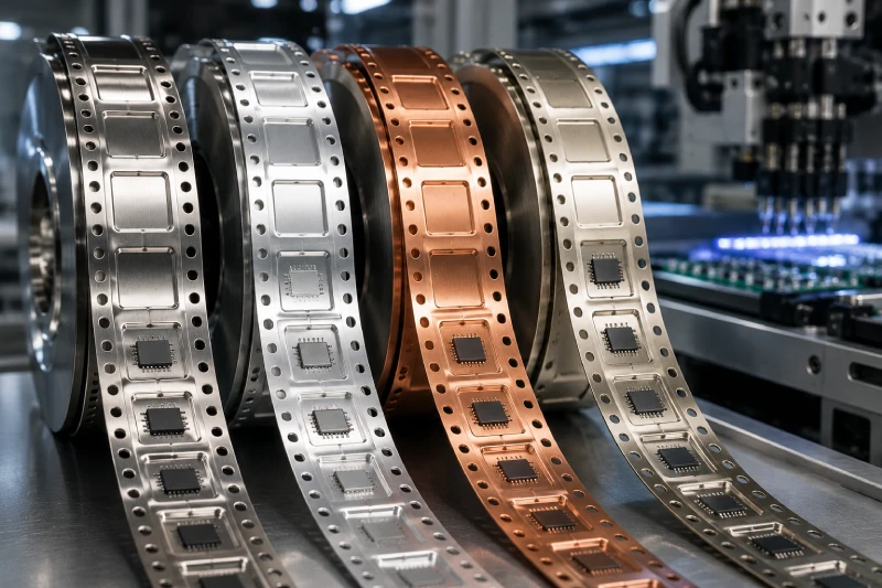 Different types of metal carrier tape materials for electronic packaging