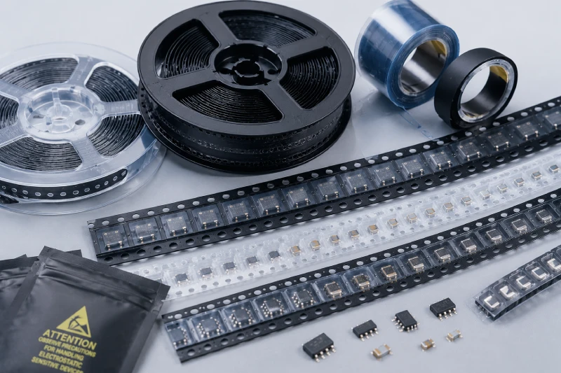 Carrier tape and reels for electronic components packaging