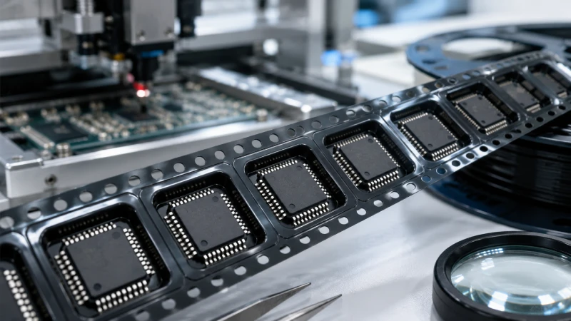IC chip carrier tape for semiconductor tape and reel packaging