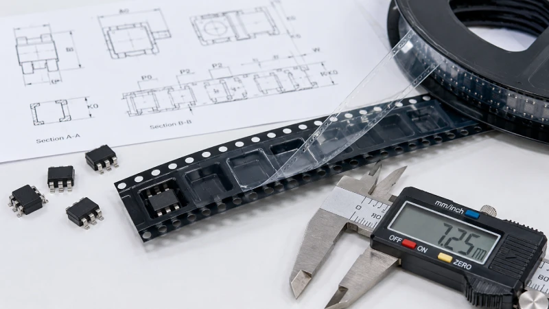 Electronic component review and custom carrier tape pocket design confirmation