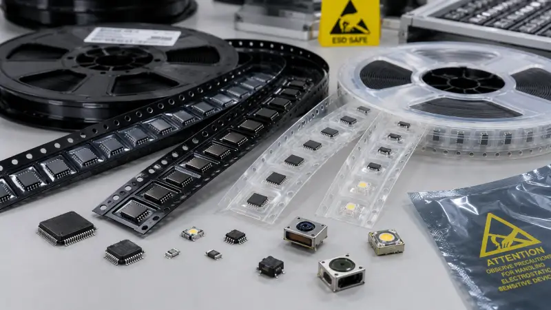 ESD carrier tape for ICs sensors LEDs and SMT electronic components
