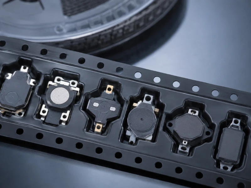 Custom embossed carrier tape for special shaped SMT components